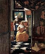 Jan Vermeer The Love Letter oil on canvas